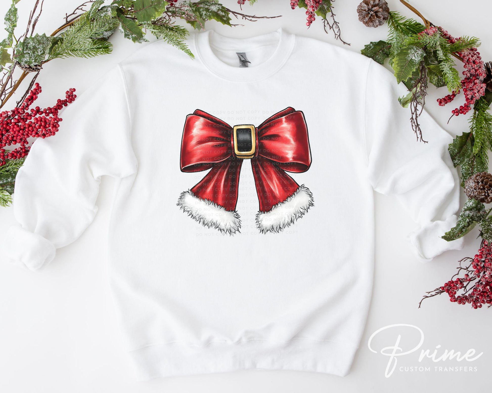 Christmas DTF Transfers, Ready to Press, T-shirt Transfers, Heat Transfer, Direct to Film, Holiday, Santa, Red Suit, Bow, Coquette, Trendy