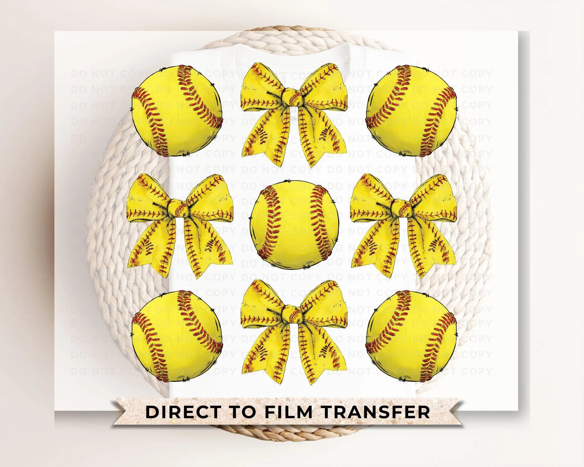 Softball DTF Transfers, Ready to Press, T-shirt Transfers, Heat Transfer, Direct to Film, Sports Mom, Softballs and Bows, Coquette, Trendy
