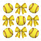 Softball DTF Transfers, Ready to Press, T-shirt Transfers, Heat Transfer, Direct to Film, Sports Mom, Softballs and Bows, Coquette, Trendy