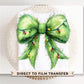 Christmas DTF Transfers, Ready to Press, T-shirt Transfers, Heat Transfer, Direct to Film, Holiday, Green Fur, Coquette Bow, Lights, Trendy