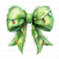 Christmas DTF Transfers, Ready to Press, T-shirt Transfers, Heat Transfer, Direct to Film, Holiday, Green Fur, Coquette Bow, Lights, Trendy