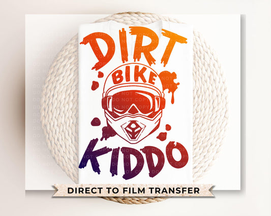 Dirt Bike Kiddo DTF Transfers, Ready to Press, T-shirt Transfers, Heat Transfer, Direct to Film, Helmet, Goggles, Kids, Boys, Mud, Muddy