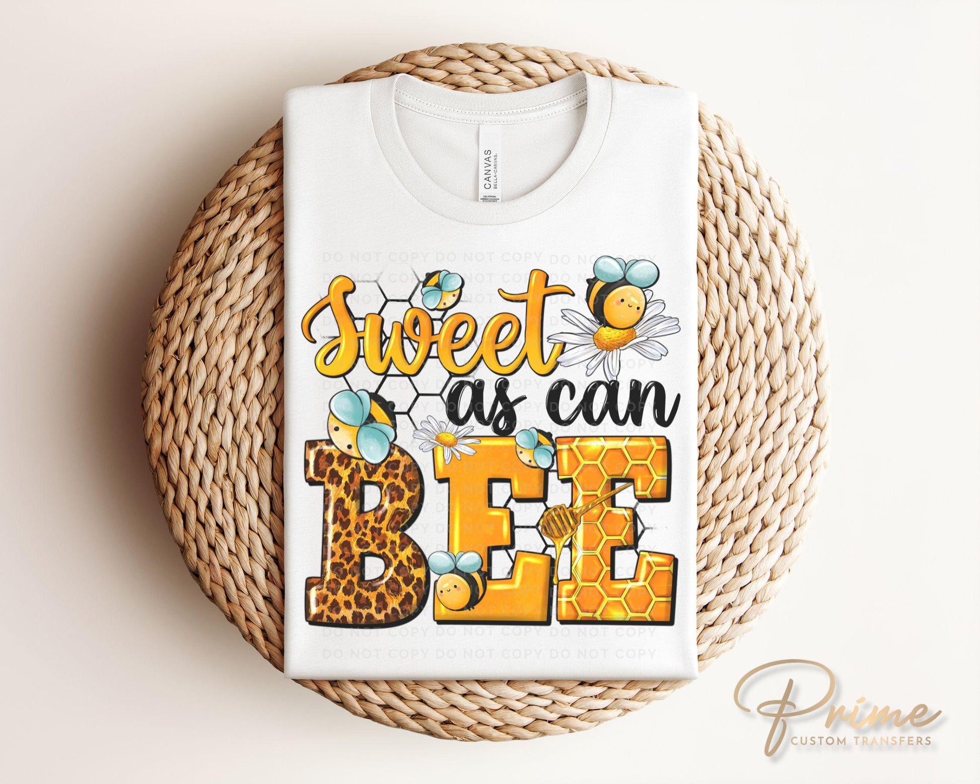 Sweet as Can Bee DTF Transfers, Ready to Press, T-shirt Transfers, Heat Transfer, Direct to Film, Little Girl, Cute, Bumble Bee, Honey