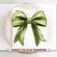 Christmas DTF Transfers, Ready to Press, T-shirt Transfers, Heat Transfer, Direct to Film, Holiday Movie, Green Fur, Coquette Bow, Trendy