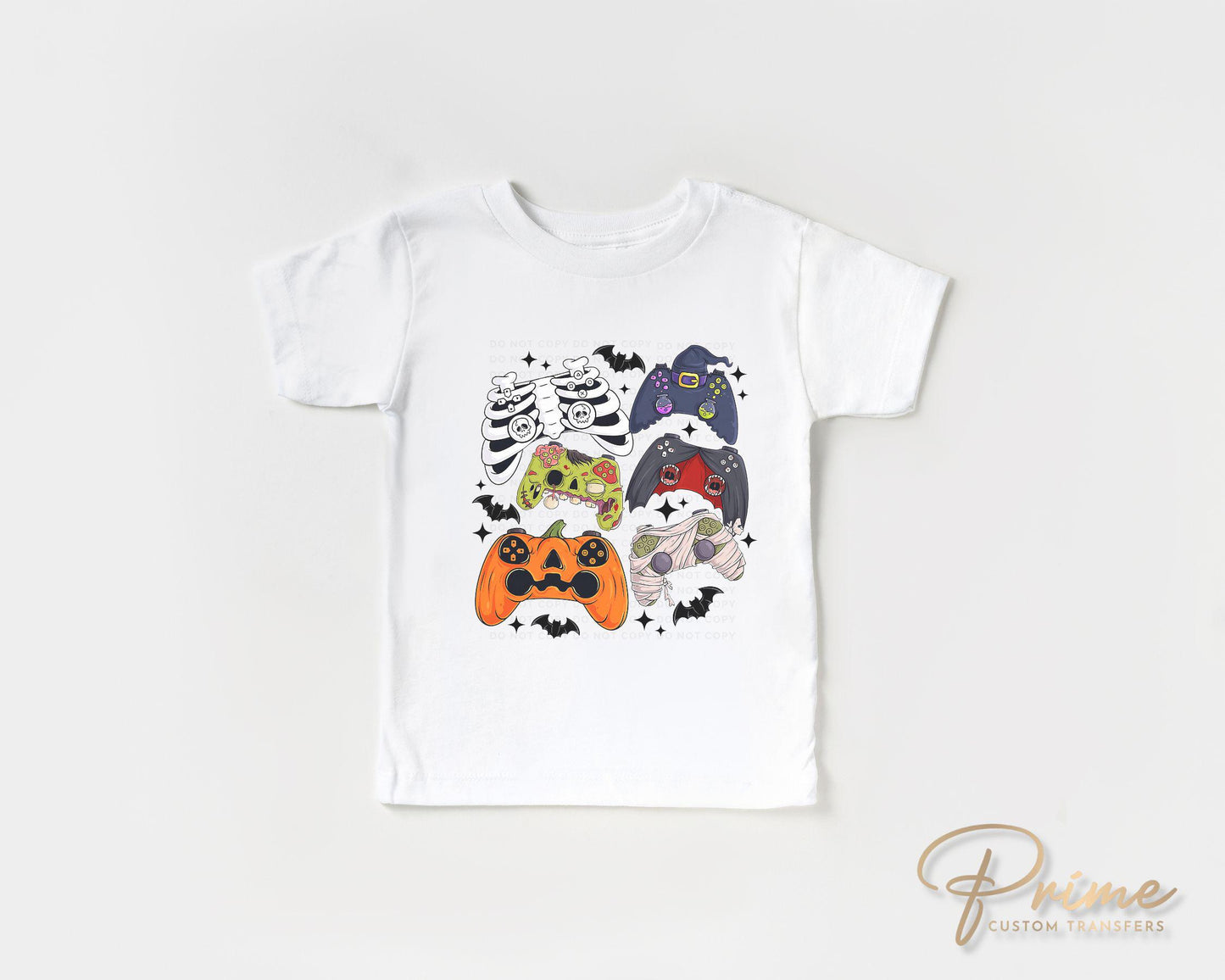 Halloween DTF Transfers, Ready to Press, T-shirt Transfers, Heat Transfer, Direct to Film, Skeleton Zombie, Video Games, Gaming Controller