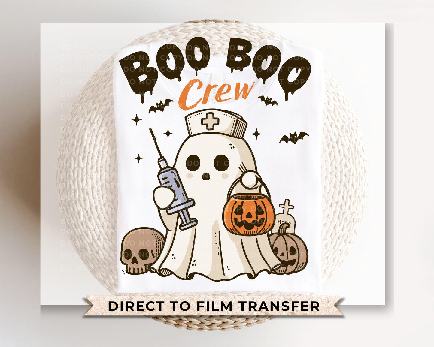 Halloween DTF Transfers, Ready to Press, T-shirt Transfers, Heat Transfer, Direct to Film, Ghost, Fall, Doctor, Nurse, The Boo Boo Crew