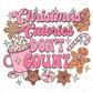 Christmas UV DTF Sticker for Ornaments, Ready to Apply, No Heat Needed, Permanent Adhesive, Waterproof, Decal, Christmas Calories Pink