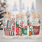 Christmas UV DTF Libbey 16oz Cup Wrap Sticker, Ready to Apply, No Heat, Permanent Adhesive, Waterproof, Glass Can, Cocoa, Lattes, Coffees