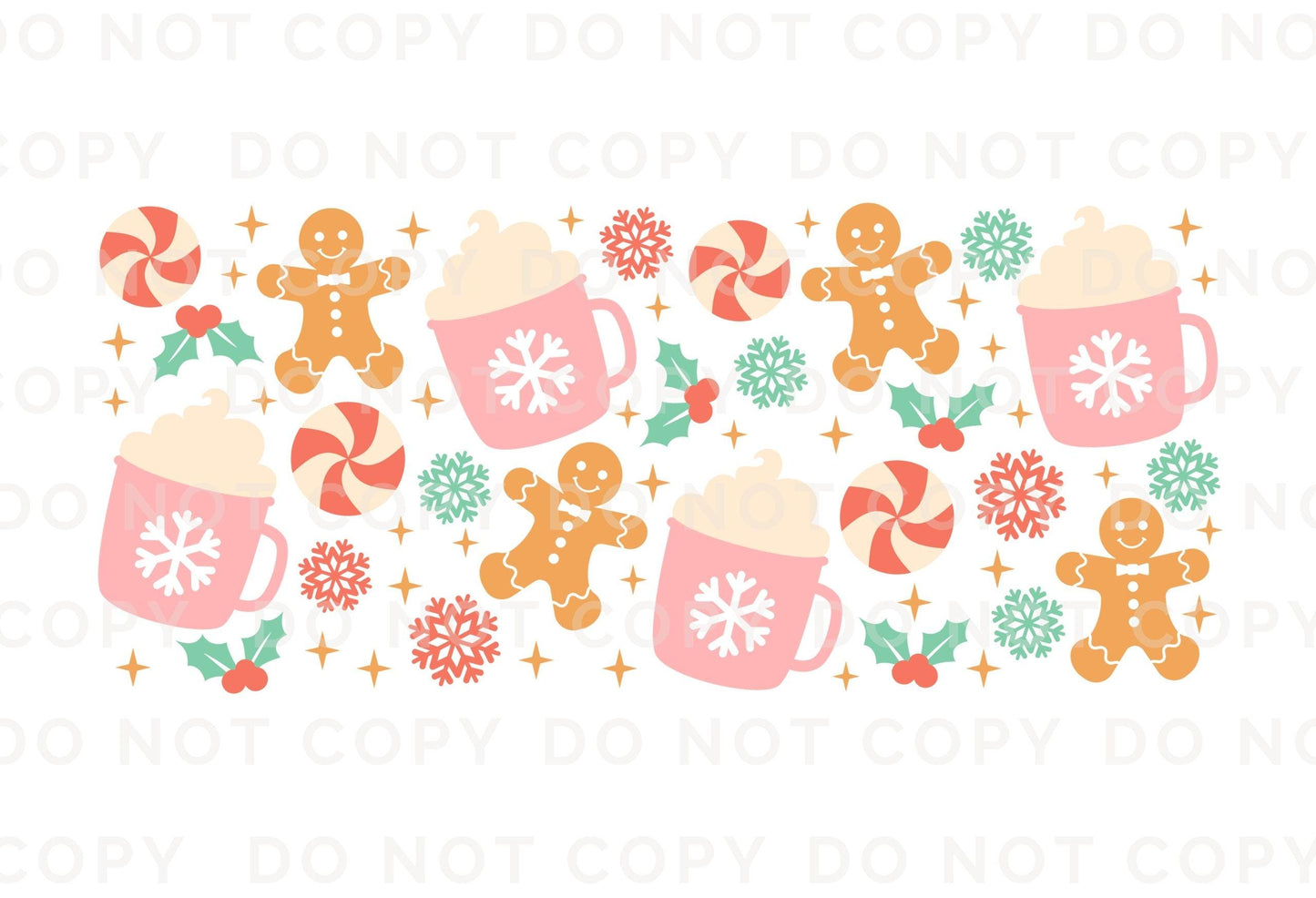 Christmas UV DTF Libbey 16oz Cup Wrap Sticker, Ready to Apply, No Heat, Permanent Adhesive, Waterproof, Glass Can, Cookie, Holiday Sweets