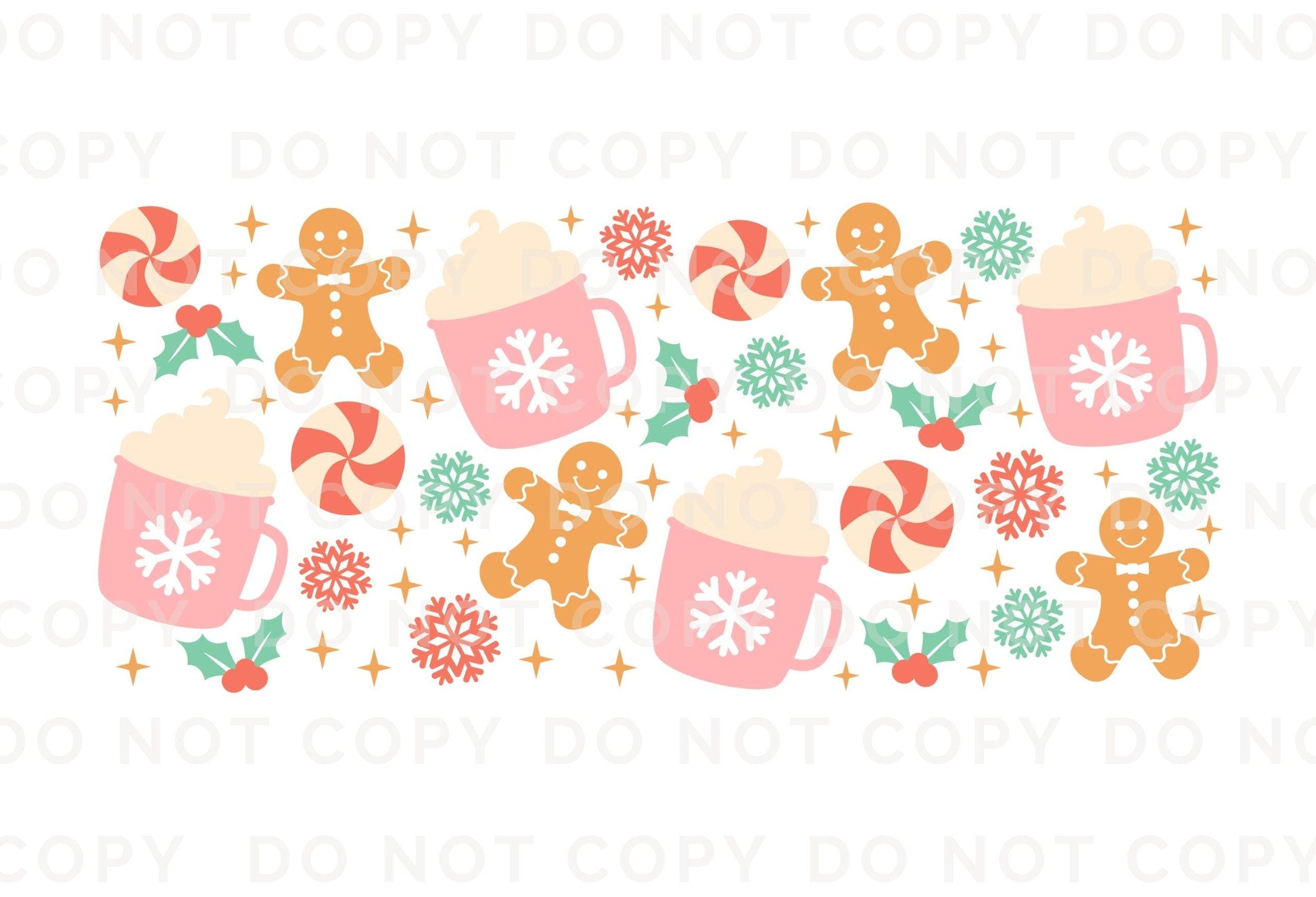 Christmas UV DTF Libbey 16oz Cup Wrap Sticker, Ready to Apply, No Heat, Permanent Adhesive, Waterproof, Glass Can, Cookie, Holiday Sweets