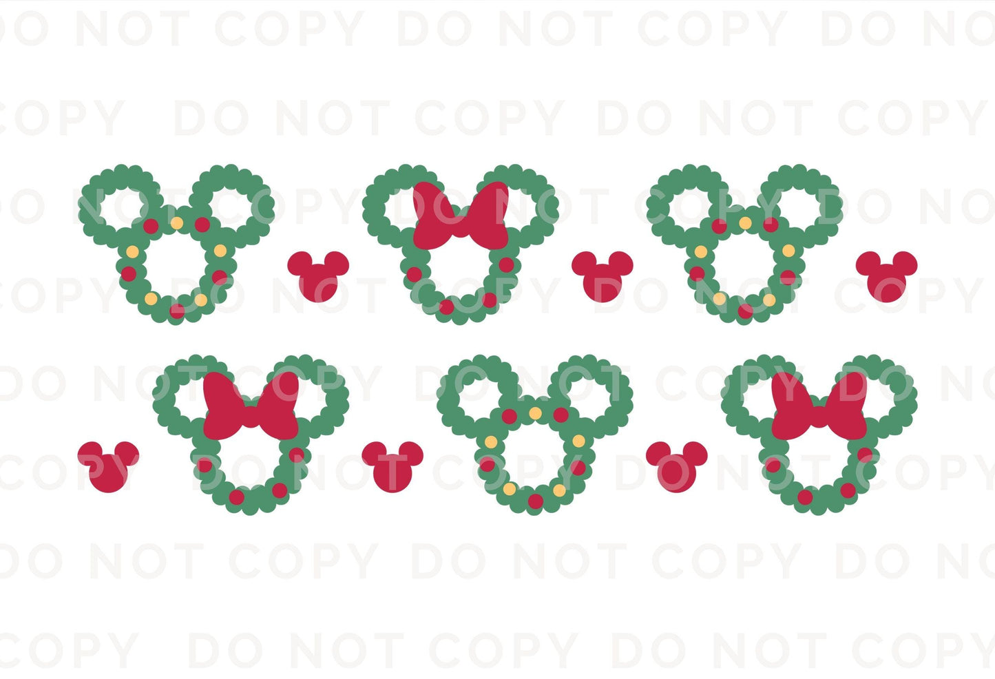 Christmas UV DTF Libbey 16oz Cup Wrap Sticker, Ready to Apply, No Heat, Permanent Adhesive, Waterproof, Glass Can, Christmas Mouse Wreath