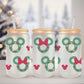 Christmas UV DTF Libbey 16oz Cup Wrap Sticker, Ready to Apply, No Heat, Permanent Adhesive, Waterproof, Glass Can, Christmas Mouse Wreath