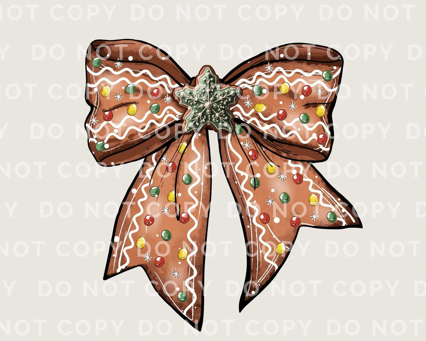 Christmas DTF Transfers, Ready to Press, T-shirt Transfers, Heat Transfer, Direct to Film, Holiday, Coquette, Girly, Candy, Gingerbread Bow