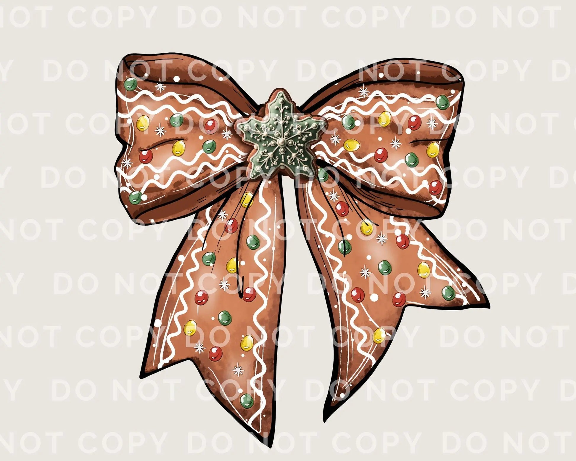 Christmas DTF Transfers, Ready to Press, T-shirt Transfers, Heat Transfer, Direct to Film, Holiday, Coquette, Girly, Candy, Gingerbread Bow