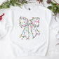 Christmas DTF Transfers, Ready to Press, T-shirt Transfers, Heat Transfer, Direct to Film, Holiday, Girly, Coquette Christmas Light Bow