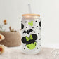 Halloween UV DTF Libbey 16oz Cup Wrap Sticker, Ready to Ship, Direct to Film, Glass Can, Fall, Permanent, Frankenstein Mouse, Ears