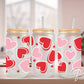 Valentine's Day UV DTF Libbey 16oz Cup Wrap Sticker, Ready to Apply, No Heat, Permanent Adhesive, Waterproof, Glass Can, Love, Cute Hearts