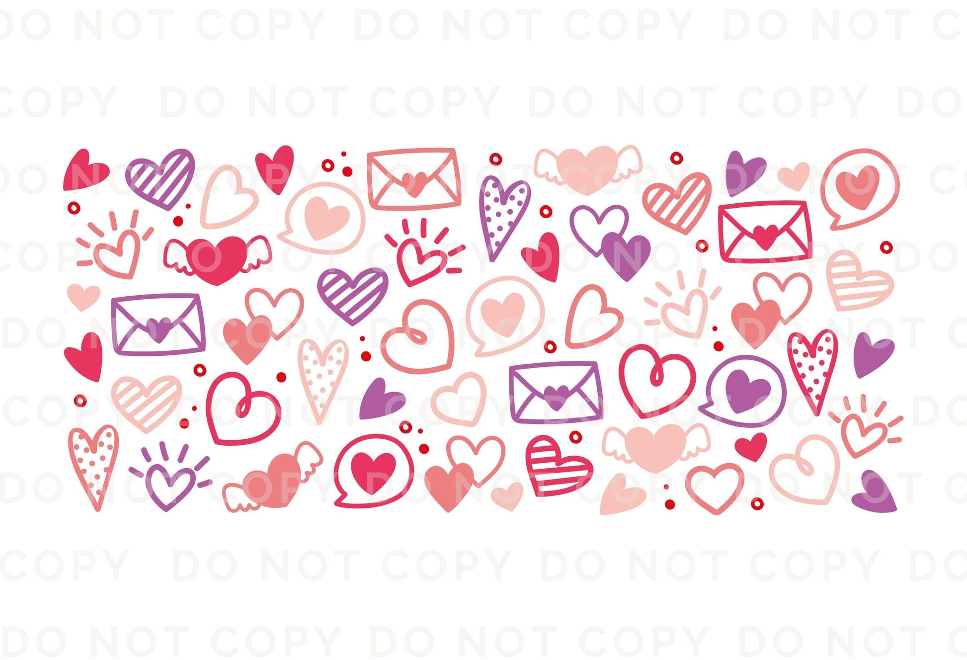 Valentine's Day UV DTF Libbey 16oz Cup Wrap Sticker, Ready to Apply, No Heat, Permanent Adhesive, Waterproof, Glass Can, Love, Doodle Hearts