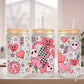 Valentine's Day UV DTF Libbey 16oz Cup Wrap Sticker, Ready to Apply, No Heat, Permanent Adhesive, Waterproof, Glass Can, Holiday, Retro Love