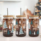 Christmas UV DTF Libbey 16oz Cup Wrap Sticker, Ready to Apply, No Heat, Permanent Adhesive, Waterproof, Glass Can, Holiday, Woodland, Deer