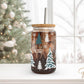 Christmas UV DTF Libbey 16oz Cup Wrap Sticker, Ready to Apply, No Heat, Permanent Adhesive, Waterproof, Glass Can, Holiday, Woodland, Deer