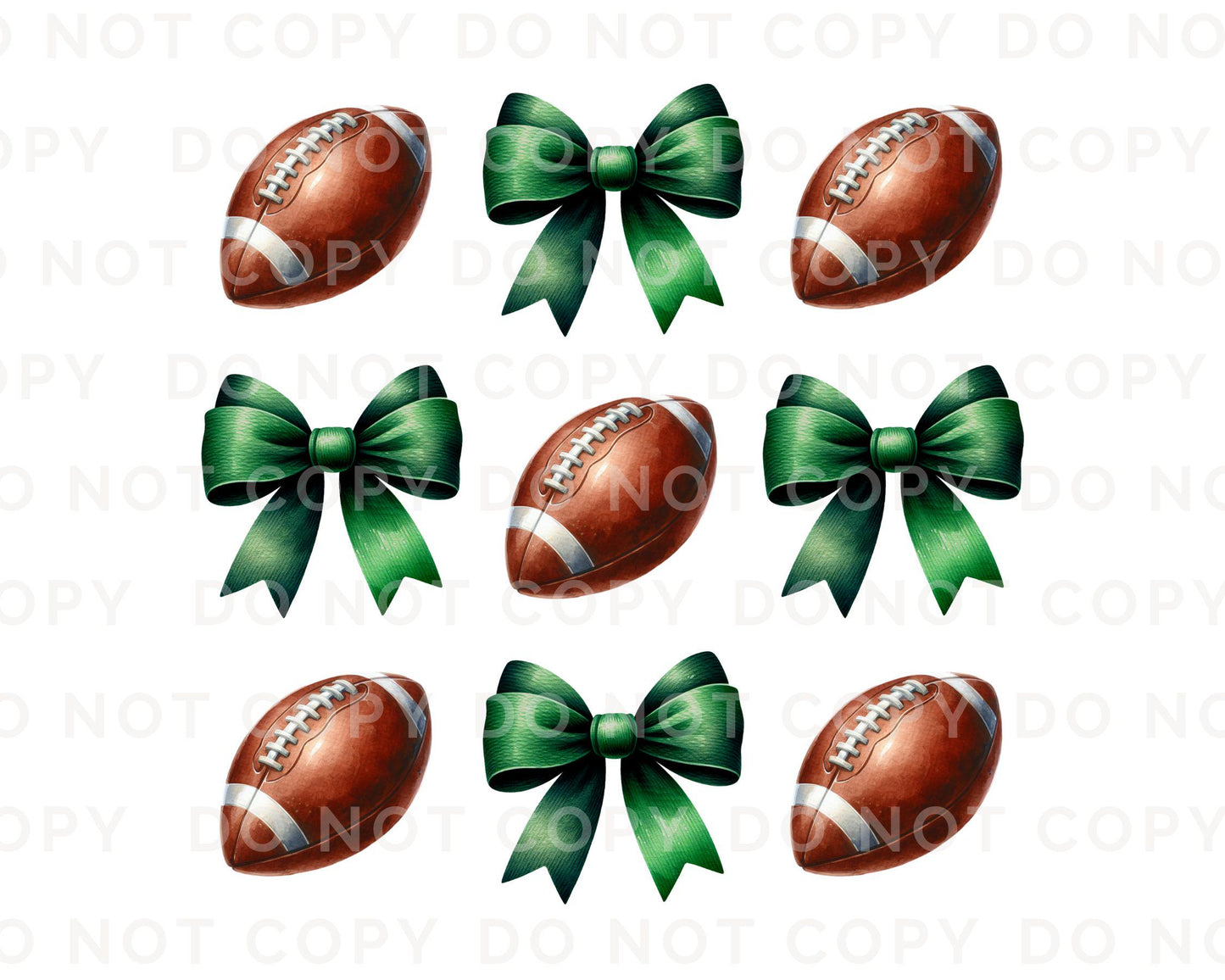 Football DTF Transfers, Ready to Press, T-shirt Transfers, Direct to Film, School Colors, Sports Mom, Game Day, Trendy, Football Green Bows