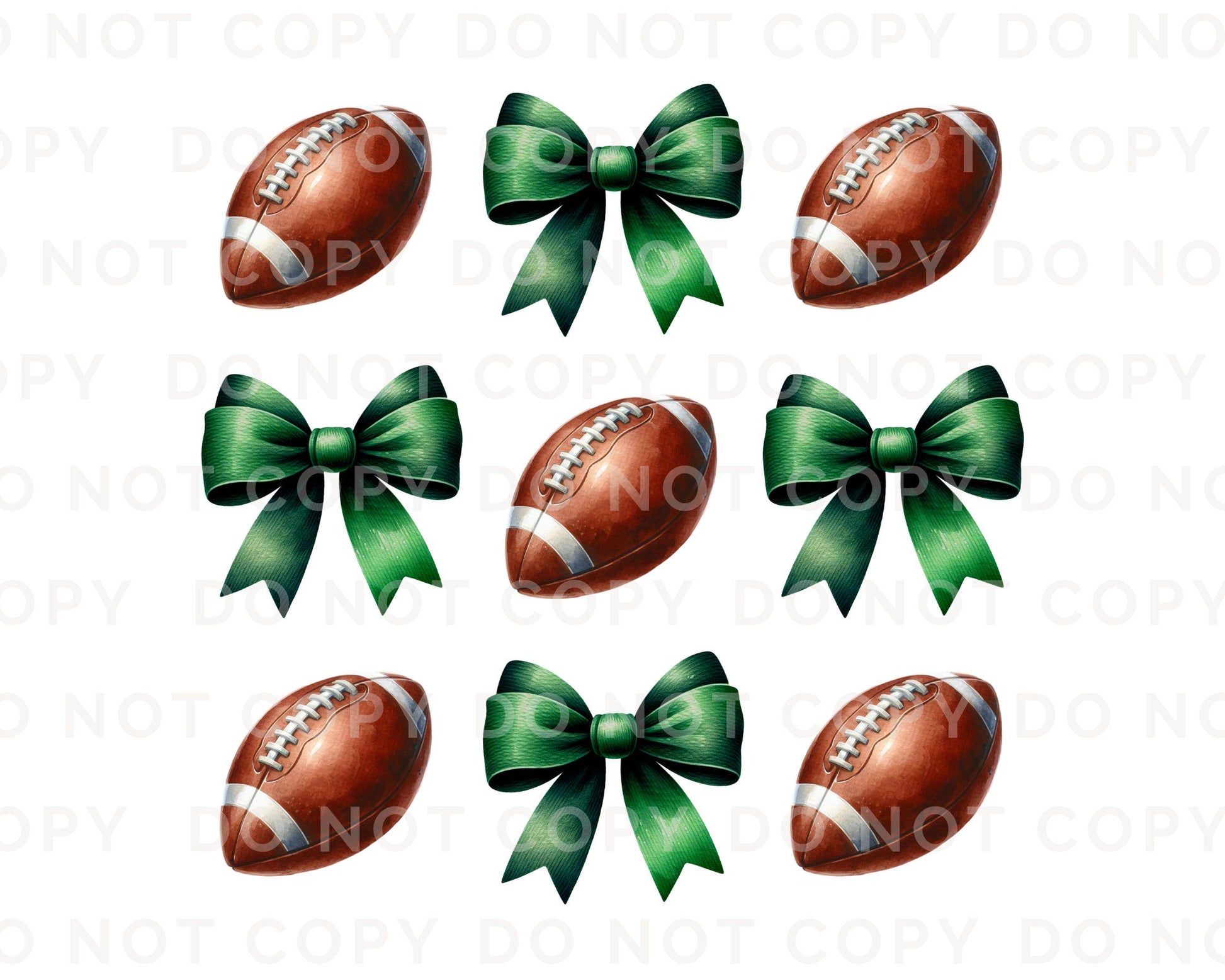 Football DTF Transfers, Ready to Press, T-shirt Transfers, Direct to Film, School Colors, Sports Mom, Game Day, Trendy, Football Green Bows