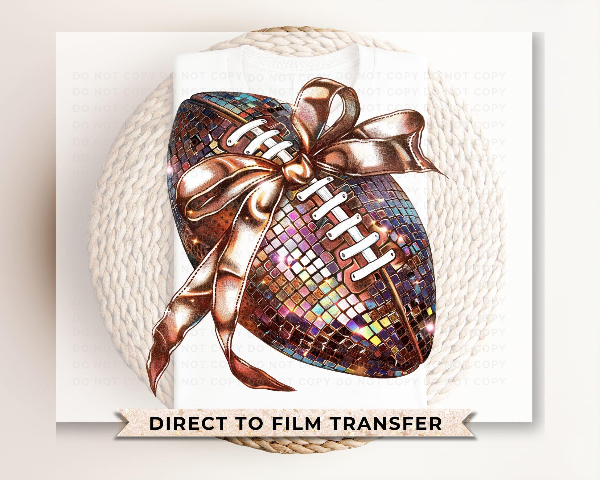 Football DTF Transfers, Ready to Press, T-shirt Transfers, Direct to Film, School Colors, Sports Mom, Game Day, Coquette Disco Football