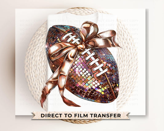 Football DTF Transfers, Ready to Press, T-shirt Transfers, Direct to Film, School Colors, Sports Mom, Game Day, Coquette Disco Football