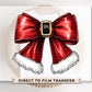 Christmas DTF Transfers, Ready to Press, T-shirt Transfers, Heat Transfer, Direct to Film, Holiday, Santa, Red Suit, Bow, Coquette, Trendy