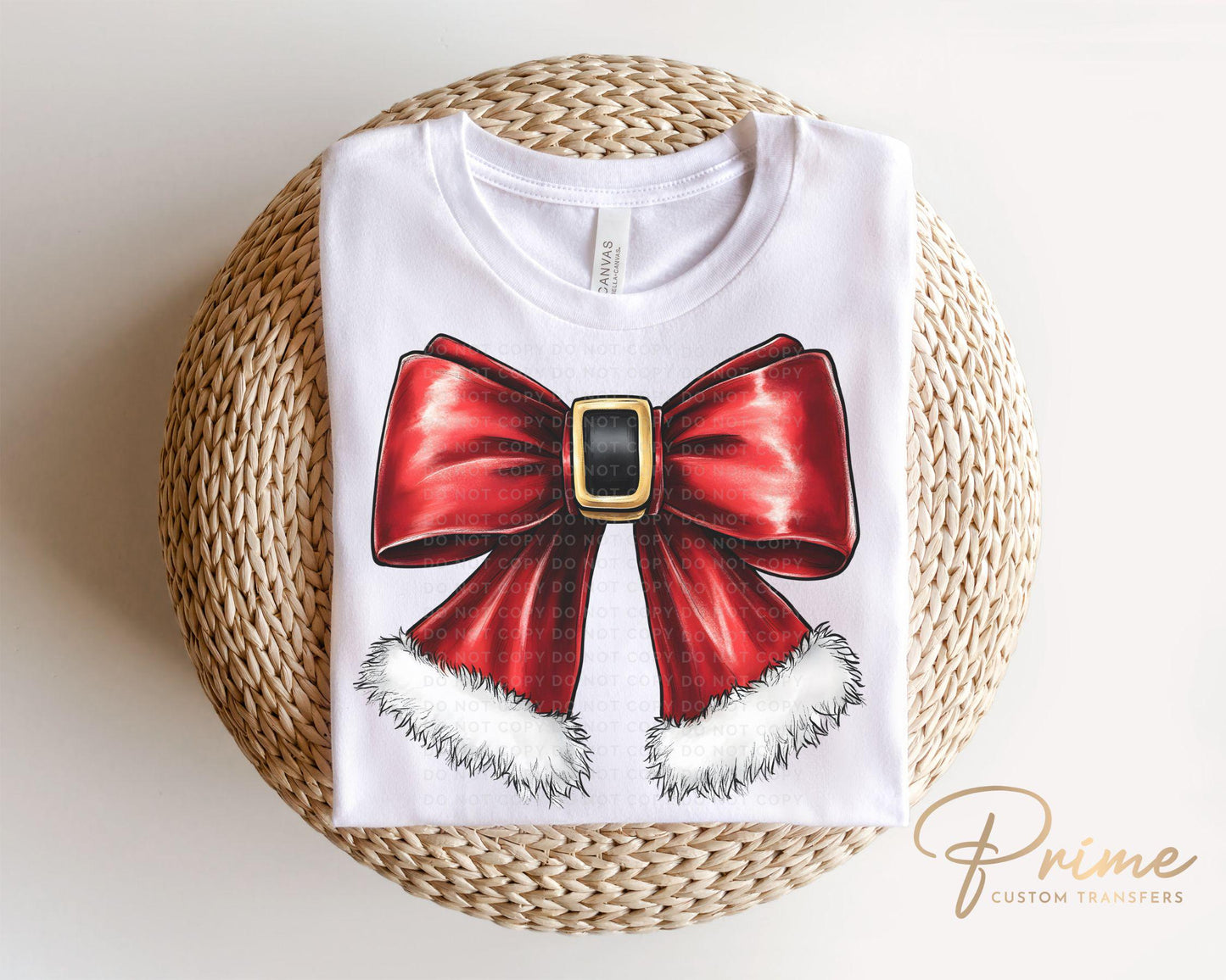 Christmas DTF Transfers, Ready to Press, T-shirt Transfers, Heat Transfer, Direct to Film, Holiday, Santa, Red Suit, Bow, Coquette, Trendy