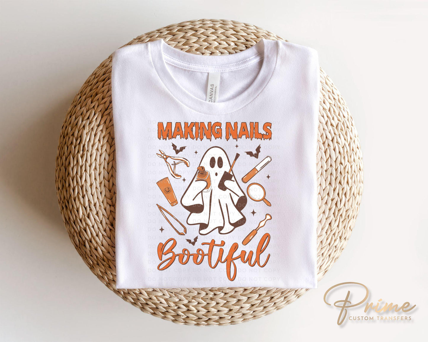 Halloween DTF Transfers, Ready to Press, T-shirt Transfers, Heat Transfer, Direct to Film, Salon, Nail Tech, Manicure, Making Nails Bootiful