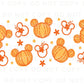 Halloween UV DTF Libbey 16oz Cup Wrap Sticker, Ready to Ship, Direct to Film, Glass Can, Fall, Permanent, Autumn, Flower, Pumpkin Mouse