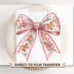 Christmas DTF Transfers, Ready to Press, T-shirt Transfers, Heat Transfer, Direct to Film, Holiday, Coquette Pink Gingerbread Bow