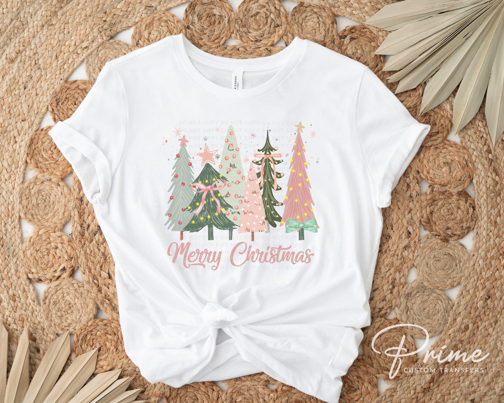 Christmas DTF Transfers, Ready to Press, T-shirt Transfers, Heat Transfer, Direct to Film, Holiday, Hand Drawn, Coquette Christmas Trees