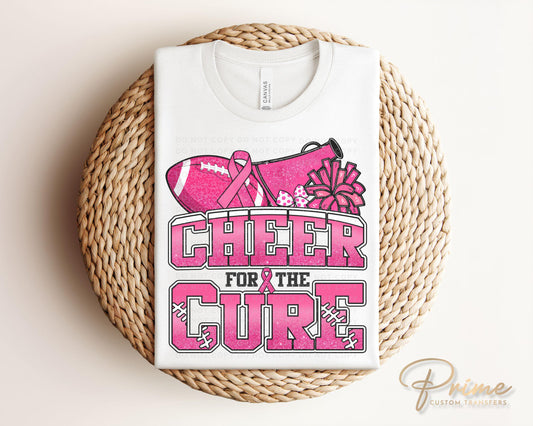 Breast Cancer DTF Transfers, Ready to Press, T-shirt Transfers, Heat Transfer, Direct to Film, Fight, Pink, Cheerleader, Cancer Awareness