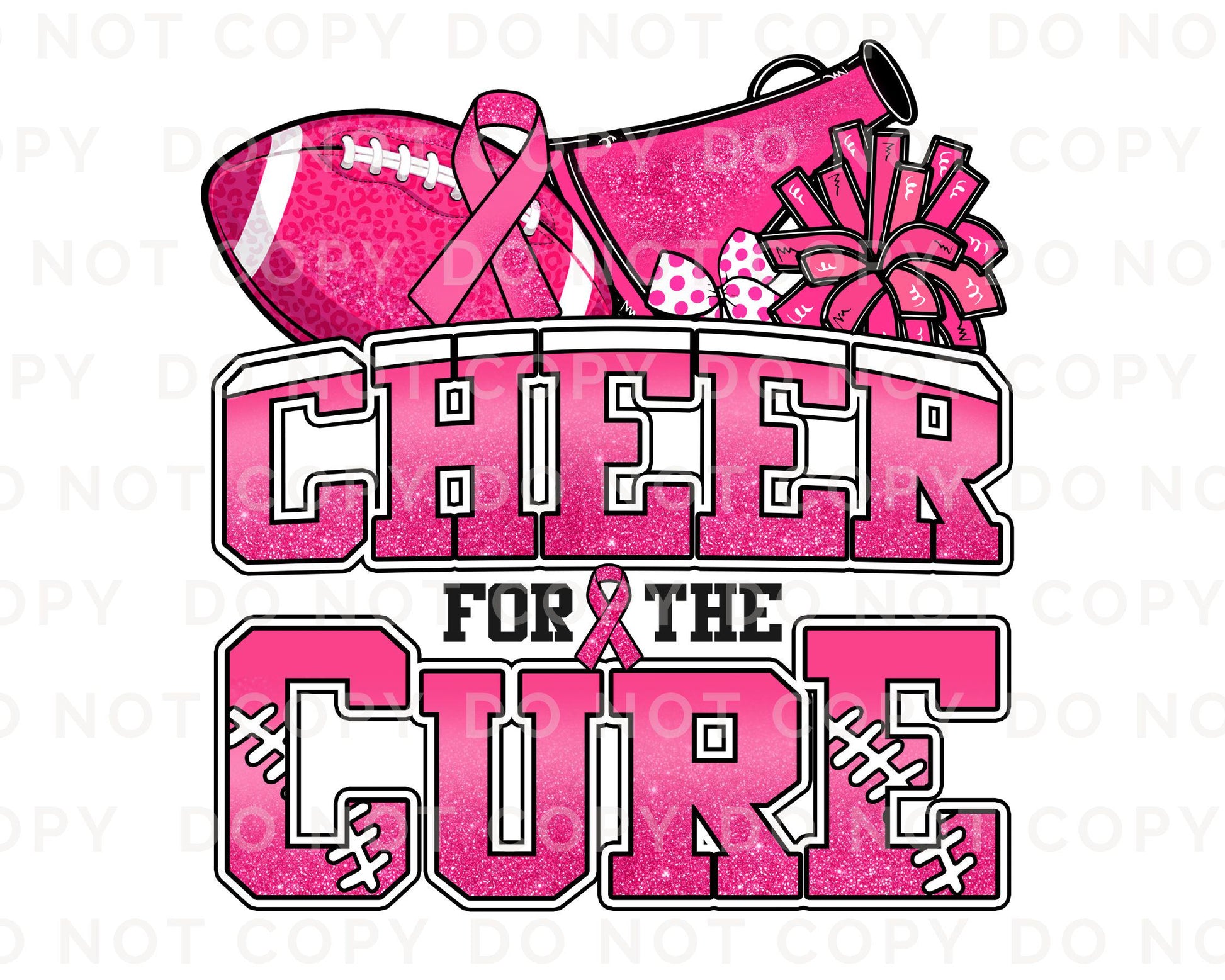 Breast Cancer DTF Transfers, Ready to Press, T-shirt Transfers, Heat Transfer, Direct to Film, Fight, Pink, Cheerleader, Cancer Awareness
