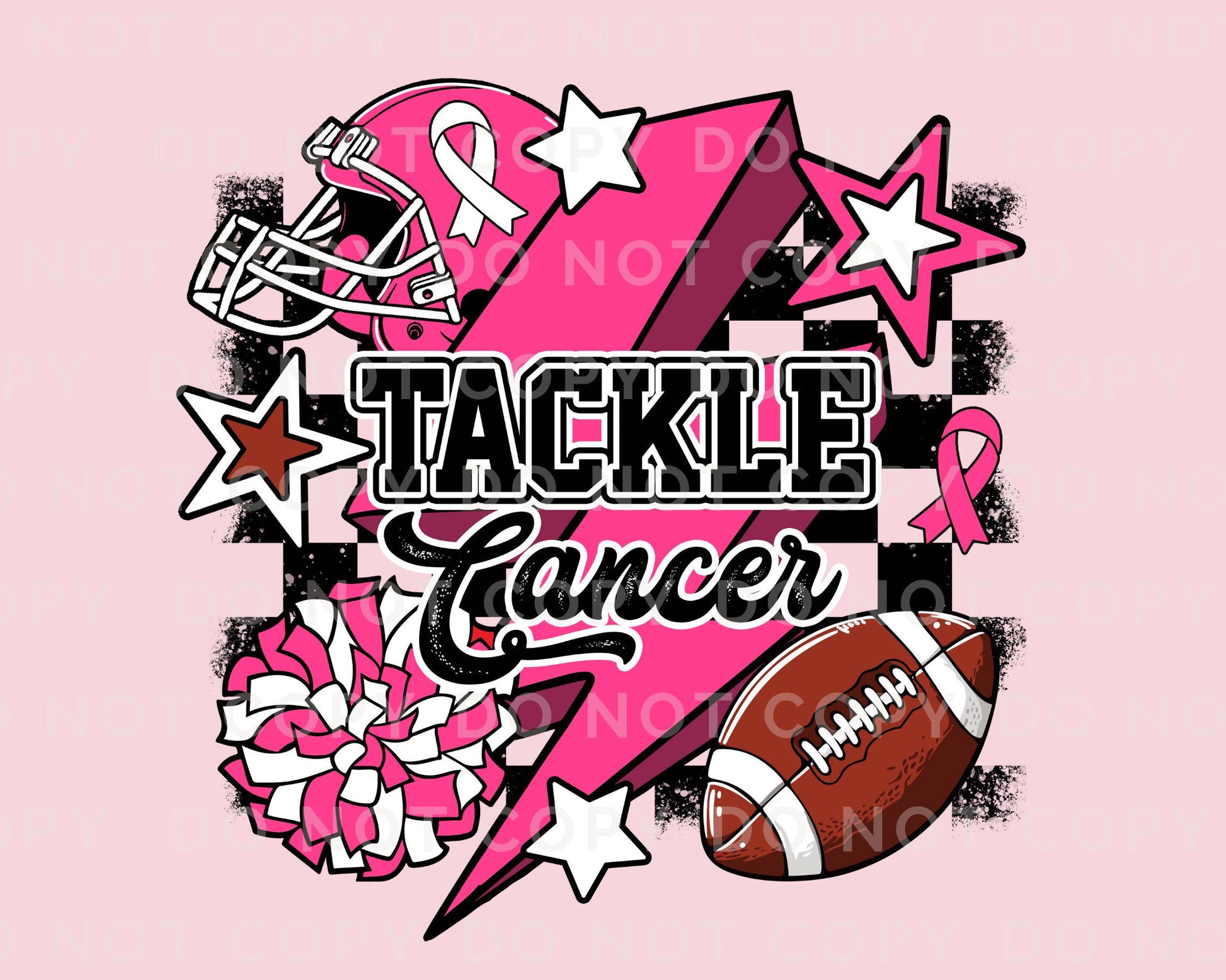 Breast Cancer DTF Transfers, Ready to Press, T-shirt Transfers, Heat Transfer, Direct to Film, Fight, Pink, Football, Cancer Awareness