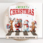 Christmas DTF Transfers, Ready to Press, T-shirt Transfers, Heat Transfer, Direct to Film, Holiday, Gingerbread Man Reindeer Santa Snowman