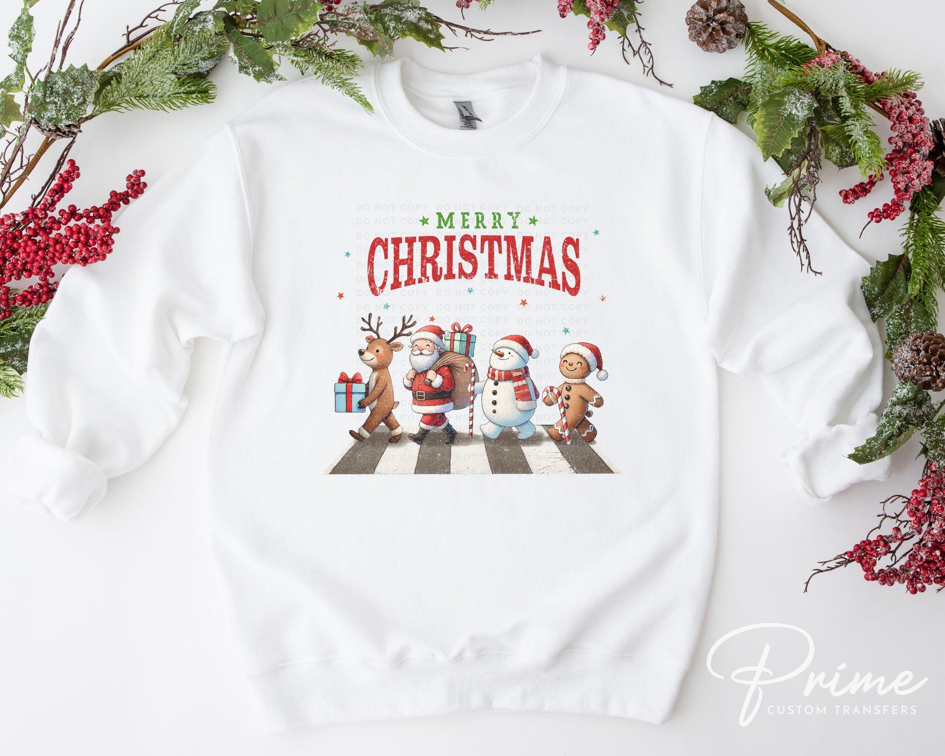 Christmas DTF Transfers, Ready to Press, T-shirt Transfers, Heat Transfer, Direct to Film, Holiday, Gingerbread Man Reindeer Santa Snowman