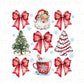 Christmas DTF Transfers, Ready to Press, T-shirt Transfer, Heat Transfer, Direct to Film, Holiday, Santa Claus, Christmas Tree Cake Coquette