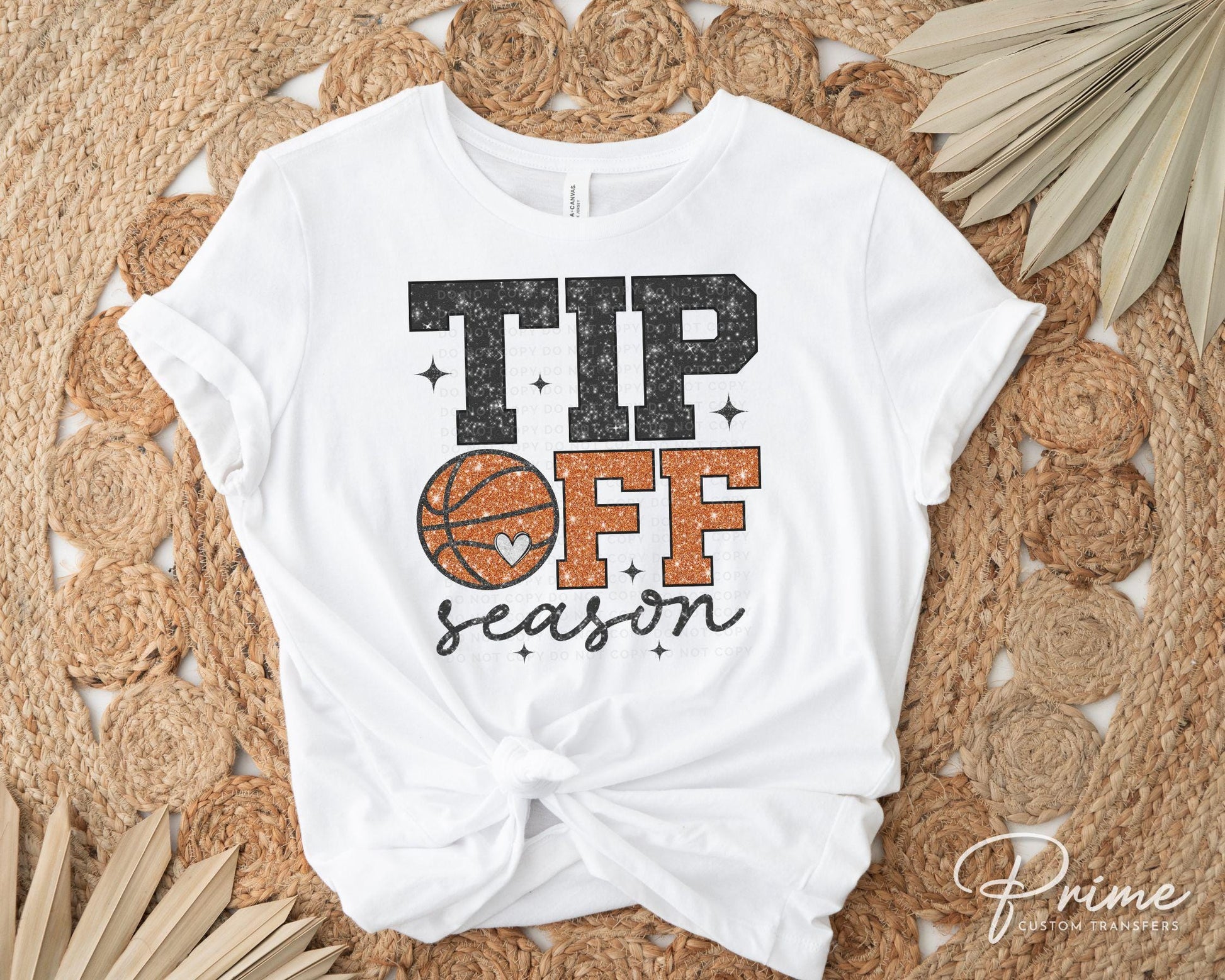 Basketball DTF Transfers, Ready to Press, T-shirt Transfer, Heat Transfer, Direct to Film, Sports Mom, Faux Sequin Glitter Basketball Season