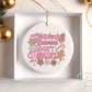 Christmas UV DTF Sticker for Ornaments, Ready to Apply, No Heat Needed, Permanent Adhesive, Waterproof, Decal, Christmas Calories Pink