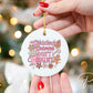 Christmas UV DTF Sticker for Ornaments, Ready to Apply, No Heat Needed, Permanent Adhesive, Waterproof, Decal, Christmas Calories Pink