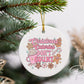 Christmas UV DTF Sticker for Ornaments, Ready to Apply, No Heat Needed, Permanent Adhesive, Waterproof, Decal, Christmas Calories Pink