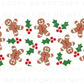 Christmas UV DTF Libbey 16oz Cup Wrap Sticker, Ready to Ship, rts, Direct to Film, Glass Can, Permanent, Cookies, Gingerbread and Holly