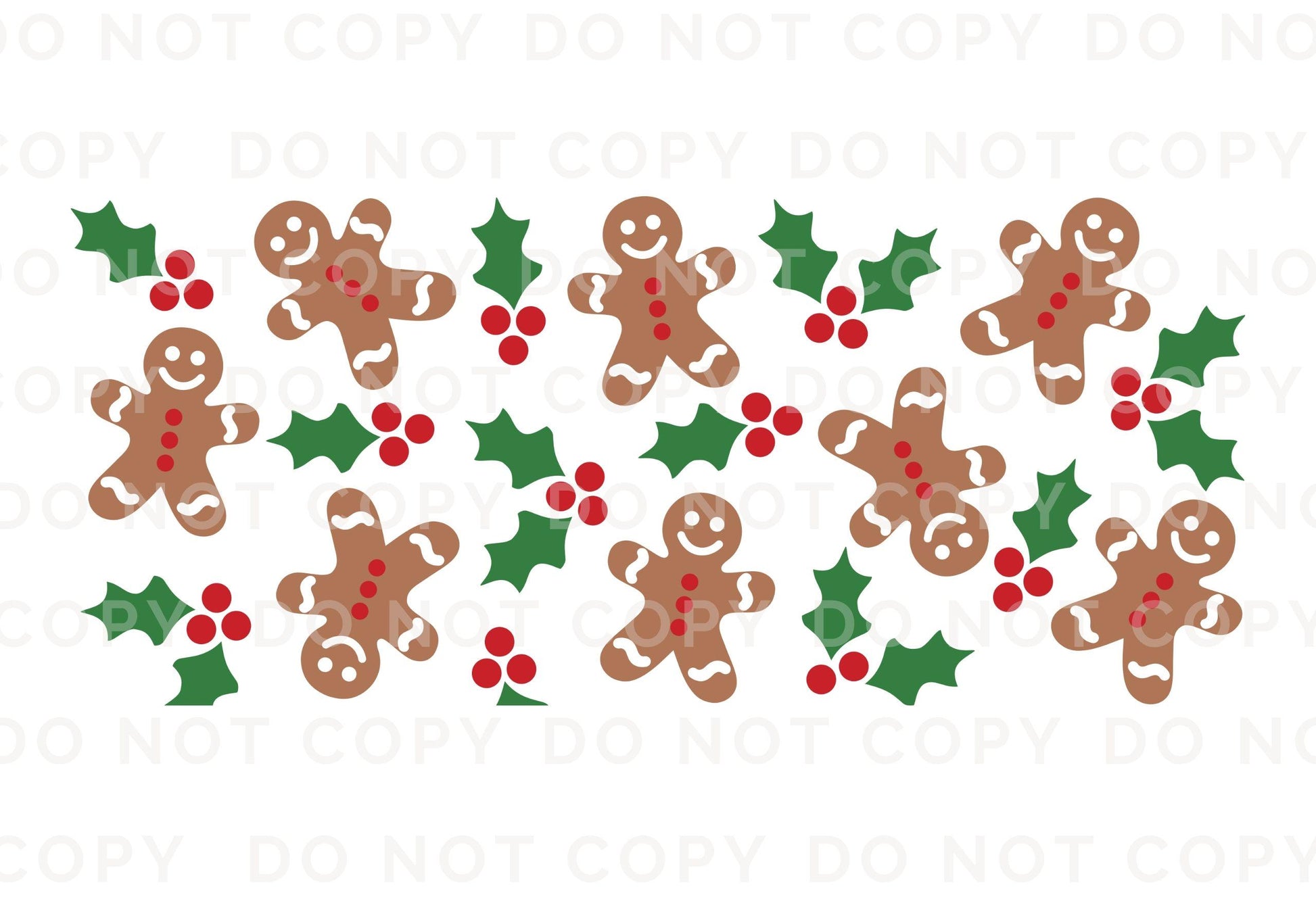 Christmas UV DTF Libbey 16oz Cup Wrap Sticker, Ready to Ship, rts, Direct to Film, Glass Can, Permanent, Cookies, Gingerbread and Holly