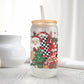 Christmas UV DTF Libbey 16oz Cup Wrap Sticker, Ready to Apply, No Heat, Permanent Adhesive, Waterproof, Glass Can, Vintage, Retro Christmas