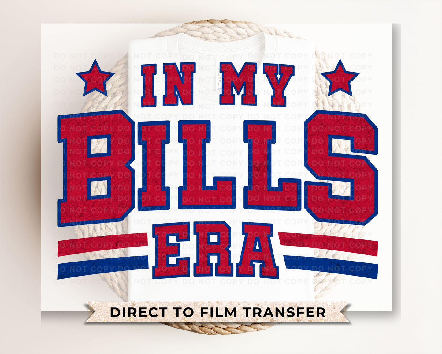 Football DTF Transfers, Ready to Press, T-shirt Transfers, Heat Transfer, Direct to Film, Sports, Full Color, Distressed, Buffalo, New York