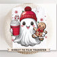 Christmas DTF Transfers, Ready to Press, T-shirt Transfers, Heat Transfer, Direct to Film, Holiday, Kid, Ice Coffee, Cute Boojee Ghost